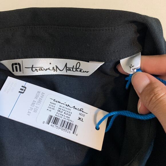 Travis Mathew Shirt Women XL Extra Large Black Performance Golf Polo Wick *LOGO - Picture 11 of 13
